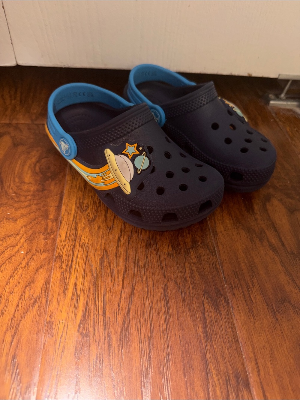 Kids Navy Space Clog with Blue Strap
